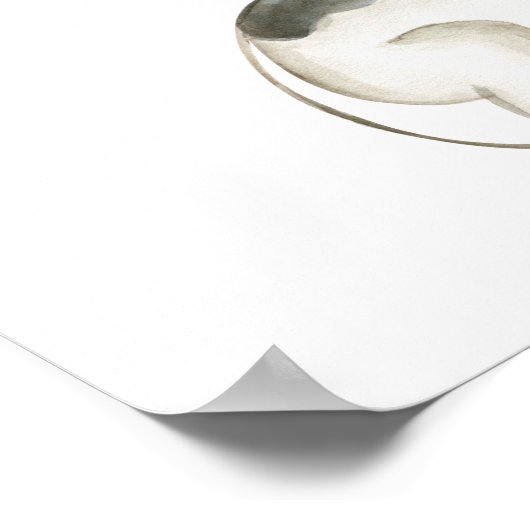 Poster Panneau Baby shower fille vaches d'aquarelle flora (Coin)