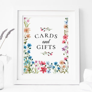 Poster Panneau Baby shower fleur sauvage Cartes et Cadeau