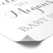 Poster Panneau baby shower Fleurs d'aquarelle rose (Coin)