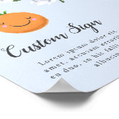 Poster Panneau Baby shower Floral Blue Little Cutie (Coin)