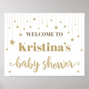 Poster Panneau Baby shower Gold Twinkle Twinkle Little St
