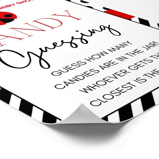 Poster Panneau Baby shower Ladybug (Coin)