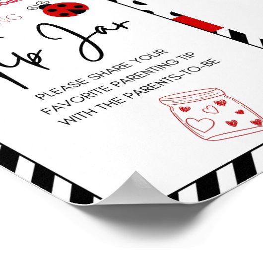 Poster Panneau Baby shower Ladybug (Coin)