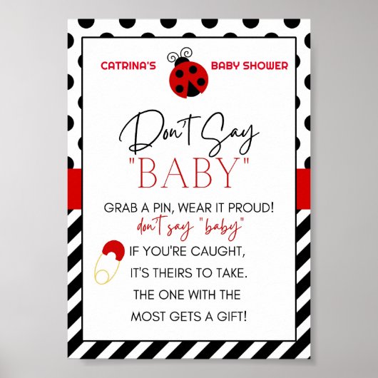 Poster Panneau Baby shower Ladybug (Devant)