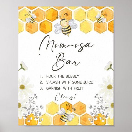 Poster Panneau Baby shower Maman-Osa Bar Honey Bee (Devant)