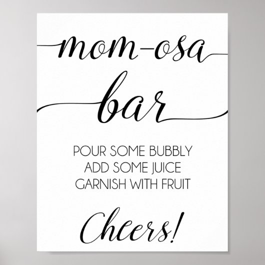 Poster Panneau Baby shower Momosa Bar (Devant)