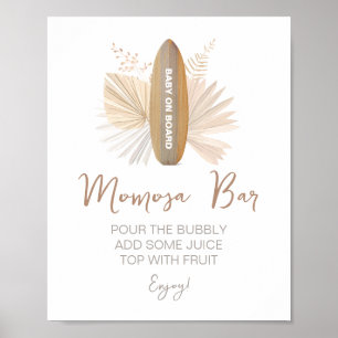 Poster Panneau Baby shower Momosa Bar Baby à bord