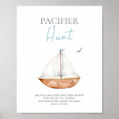 Poster Panneau Baby shower nautique de chasse au Pacifiqu (Devant)
