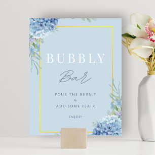 Poster Panneau Baby shower nuptiale Dusty Blue Bubbly Bar