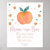 Poster Panneau Baby shower or Peach Mimosa Bar (Devant)