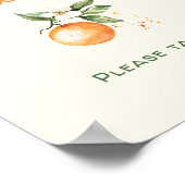 Poster Panneau Baby shower orange Citrus Little Cutie Fav (Coin)