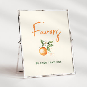 Poster Panneau Baby shower orange Citrus Little Cutie Fav