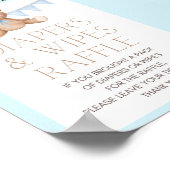 Poster Panneau Baby shower Ours Bleu Teddy (Coin)