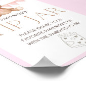 Poster Panneau Baby shower Ours en Teddy Rose (Coin)