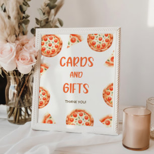 Poster Panneau Baby shower Pizza Cartes et Cadeaux