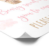 Poster Panneau Baby shower préféré de l'ours rose Teddy (Coin)