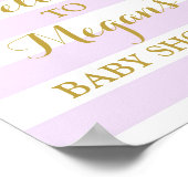 Poster Panneau baby shower Purple Stripes Gold Confetti (Coin)