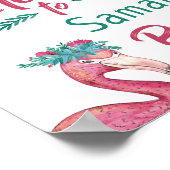 Poster Panneau Baby shower rose chiche (Coin)