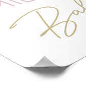 Poster Panneau Baby shower Rose Unicorn Gold Stars (Coin)