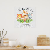 Poster Panneau Baby shower Safari Jungle (Cuisine)