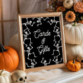 Poster Panneau Baby shower Skeletons éffrayants Cartes et
