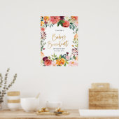 Poster Panneau Baby shower Succulent Floral Baby (Cuisine)