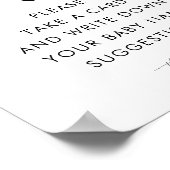 Poster Panneau Baby shower Suggestions de nom de script c (Coin)