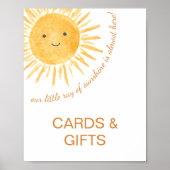 Poster Panneau Baby shower Sunshine Cartes Et Cadeaux (Devant)