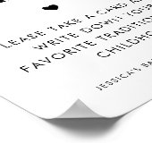 Poster Panneau Baby shower Traditions de famille de scrip (Coin)