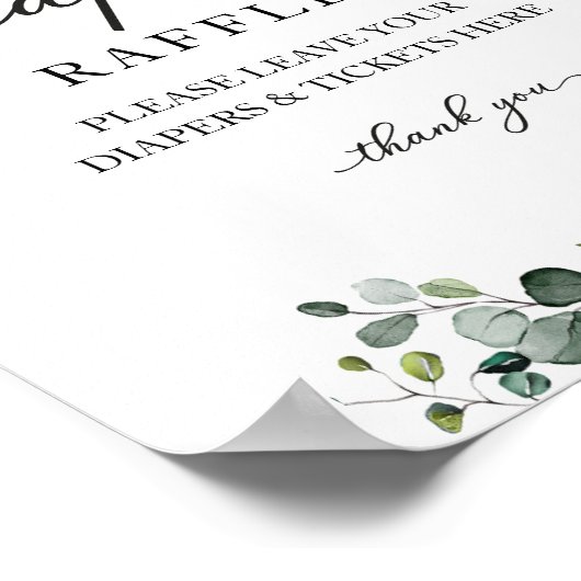 Poster Panneau baby shower Vert Diaper Raffle Jeu (Coin)