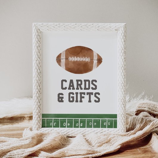 Poster Panneau Baby showers et cadeaux de football