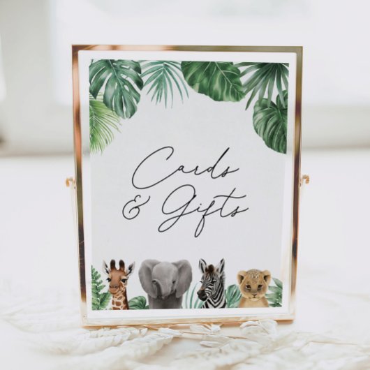 Poster Panneau Baby showers et cadeaux Safari