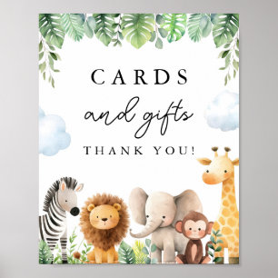 Poster Panneau Baby showers et cadeaux Safari