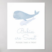 Poster Panneau Baleine sous le Baby shower de mer (Devant)