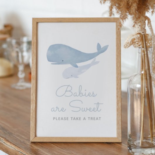 Poster Panneau Baleine sous le Baby shower de mer