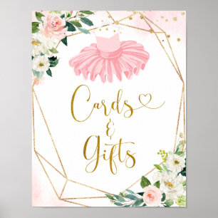 Poster Panneau Ballerina Tutu Baby showers Cartes et Cade