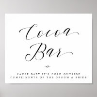 Panneau Bar à Chocolat Chaud Chic pour Enterrement
