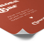 Poster Panneau bar élégant rétro Mariage de Terracotta Mi (Coin)