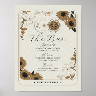 Poster Panneau bar Tarot Signet mariage Réception Hallowe