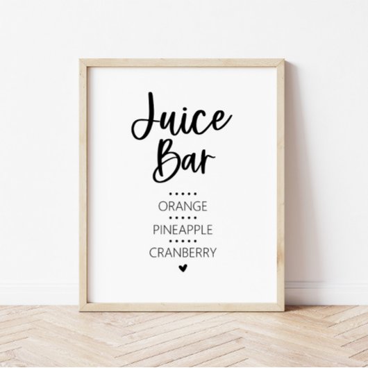 Poster Panneau barre de jus