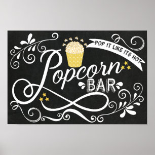 Poster Panneau barre Popcorn