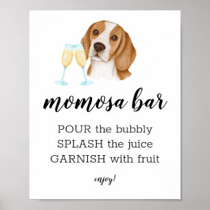 Poster Panneau Beagle de la barre d'aquarelle Momosa