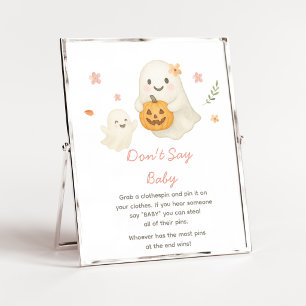 Poster Panneau 'Bébé Little Boo' Halloween Rose Ne Dis Pa
