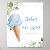 Poster Panneau Bébés Sont Mignons Fête de Bébé Crème Glac (Devant)