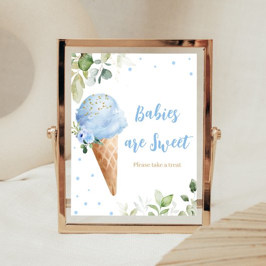 Poster Panneau Bébés Sont Mignons Fête de Bébé Crème Glac