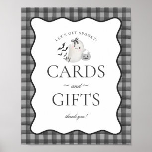 Poster Panneau Black En vichy Little Boo Ghost Cartes & C