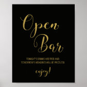 Poster Panneau Black & Gold Open Bar (Devant)