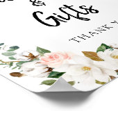 Poster Panneau blanc Magnolia Floral Cartes et Cadeaux (Coin)