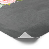 Poster Panneau blanc rose Jardin Floral Chalkboard (Coin)