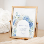 Poster Panneau Bleu Arche Florale Fête des mariées Mimosa